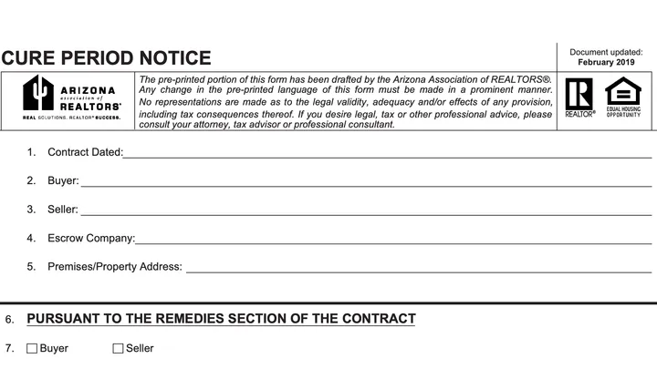 Cure Notice